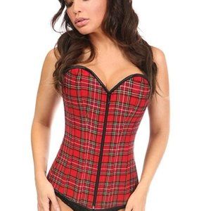 Daisy Corsets Lavish Red Plaid Overbust Corset NWT - S